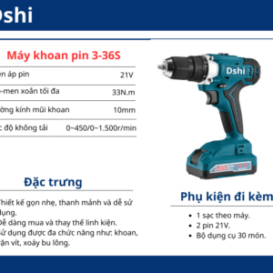 Thông số Máy khoan pin Dshi 3-36s